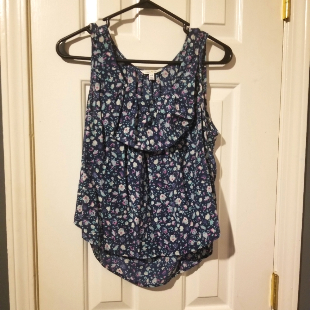 Purple and blue flowery tank